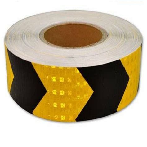 Diamond Reflective Yellow And Black Chevron Hazard Warning Tape For Parking