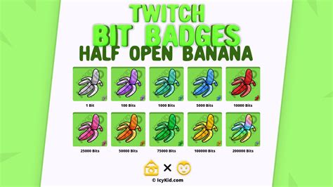 Twitch Bit Badges Half Open Banana Etsy