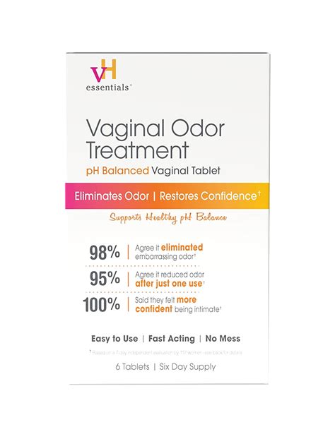 Vh Essentials Vaginal Odor Treatment Ph Balanced Vaginal Suppositories 6 Tablets