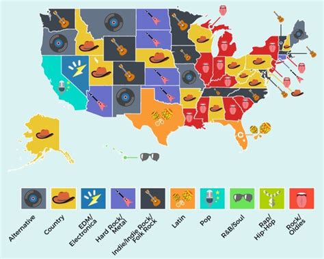 Whats The Most Popular Music Genre In The United States Vivid Maps