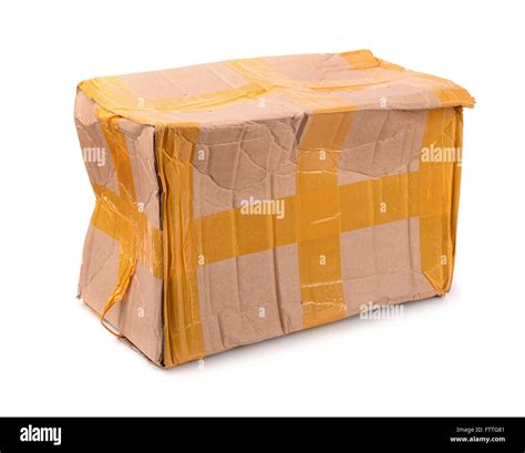 Damaged Cardboard Box Isolated On White Stock Photo Alamy