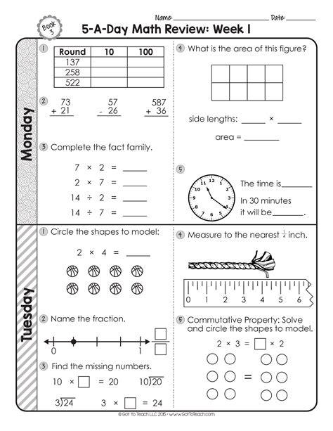 2nd Grade Math Spiral Review Worksheets Joanna Rollins 2nd Grade