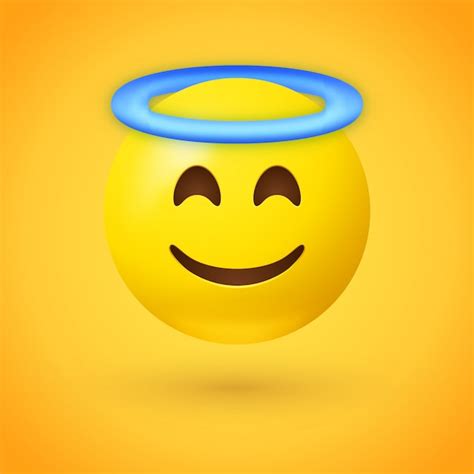 Premium Vector Angel Emoji With Blue Halo Overhead