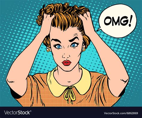 Omg The Woman In Shock Royalty Free Vector Image