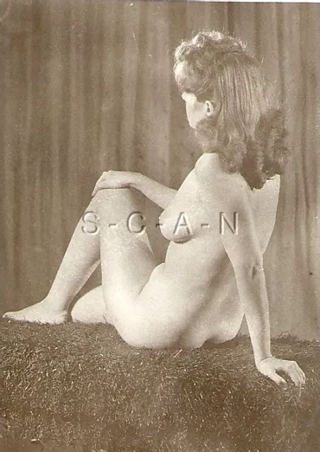 ORIGINAL VINTAGE 1940S 50S Nude Sepia RP Detroit Endowed Woman