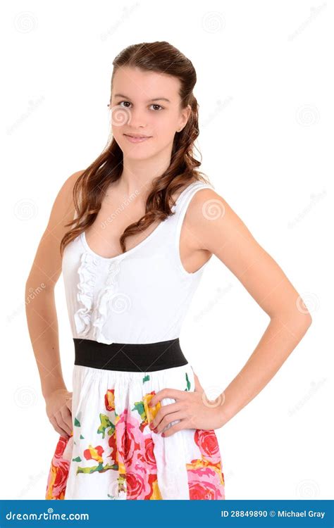 muchacha adolescente con las manos en caderas foto de archivo imagen de vocabulario lifestyle