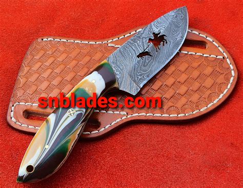 Handmade Damascus Steel Skinner Knife Sn Blades
