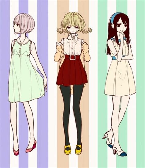 Cute Outfits アニメの服装 女の子イラスト ファッションスケッチ