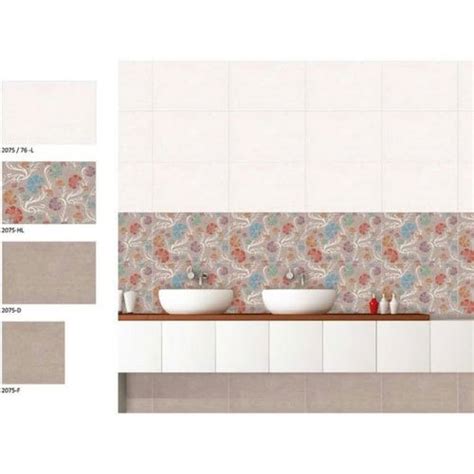 Ceramic Gloss Printed Wall Tiles Size 300x600 Mm Thickness 5 10 Mm