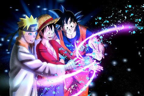 Goku Luffy And Naruto Fantasia Anime Animes Wallpapers Desenhos De