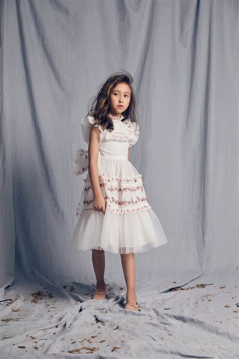 Julianna Dress White Victorian Tulle Flower Girl Dress With