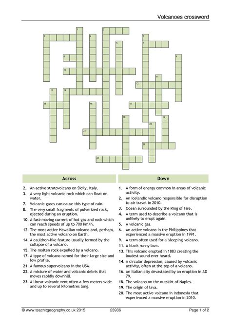The type of rock that can be formed when lava or magma cools and hardens. Volcanoes crossword - Volcanoes