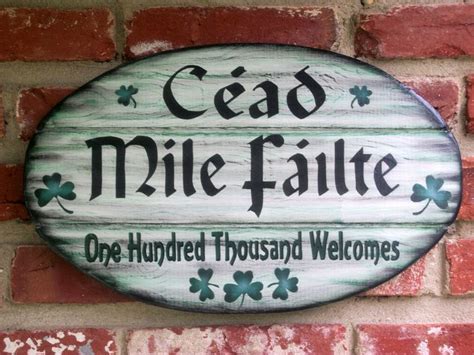 Irish Welcome Sign Cead Mile Failte Gaelic Greeting Sign Plaque 29