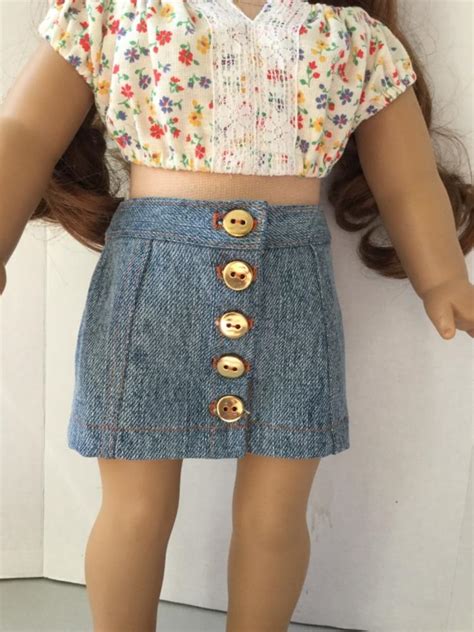 Liberty Jane Button Front Mini Skirt Doll Clothes Pattern 18 Inch
