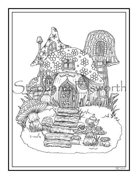 Christmas Cottage Coloring Pages Adults Coloring Pages