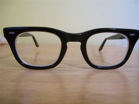 vintage uss black geek bcg glasses frames 4 1 2 by fieldsofwheat