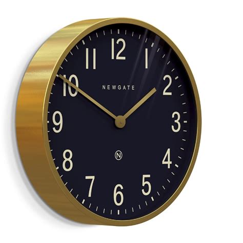 Newgate Mr Edwards Wall Clock Radial Brass 45cm Black By Design