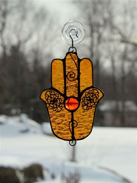 Stained Glass Hamsa Hand Etsy Hamsa Hand Glass Texture Stained Glass