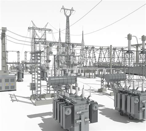 Electrical Substation Sub Max 3d Model Electrical Substation