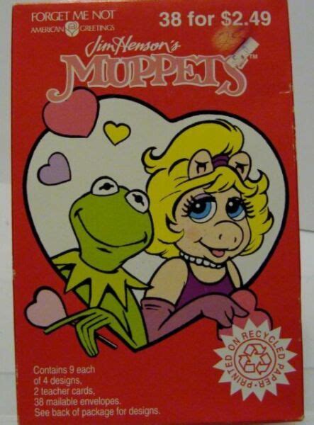 Vintage Jim Hensons Muppets Valentines Cards Foget Me Not American