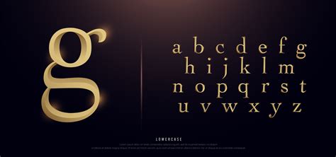 Elegant Gold Metal Lowercase Alphabet Vector Art At Vecteezy
