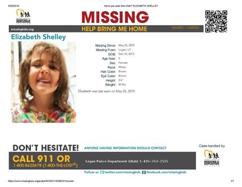 Find Missing Elizabeth Shelley Tragic Update Body Found Miss Elizabeth Shelley