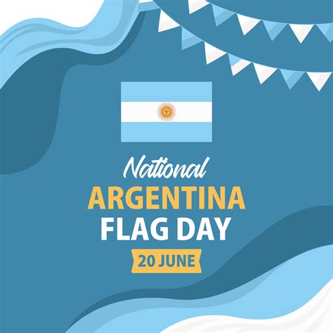 Dia De La Bandera Argentina Plantilla De Vector De Día De Celebración Internacional Ilustración