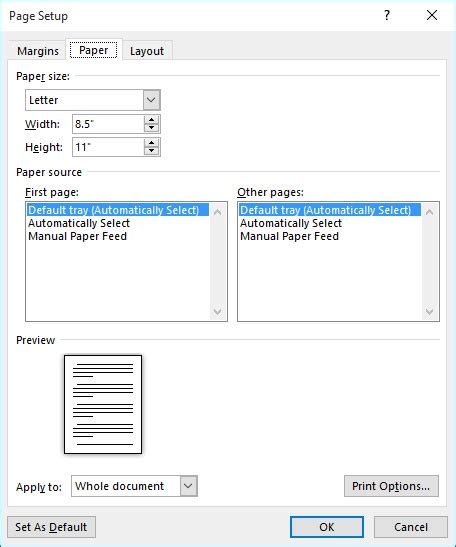Understanding Page Sizes Microsoft Word