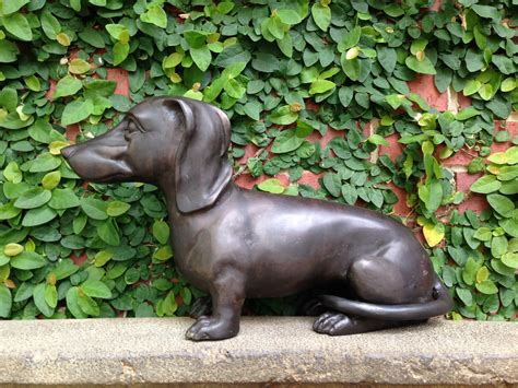 Beautiful Bronze Dachshund Dog Life Size Animal Statue Figurine 19 L