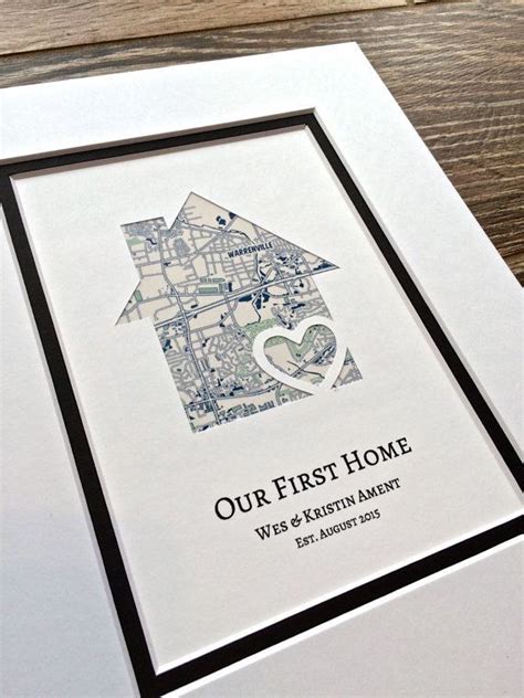 Our First Home Personalized Home Map Matted T First Home Etsy