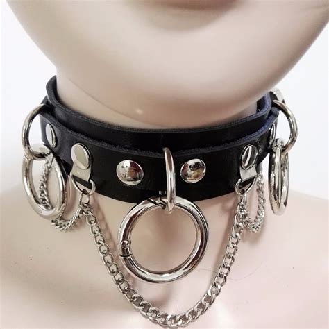 new fashion sexy harajuku handmade choker punk leather collar belt necklace spikes and chain