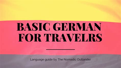 Ultimate And Printable Guide Basic German For Travelers