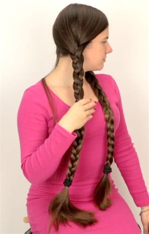 Press play to follow along with this tutorial. VIDEO - Double braids and pink | Hair styles, Long hair ...