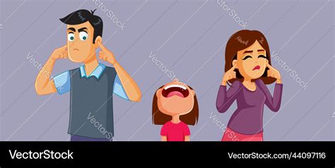 Parents Ignoring Their Little Child Screaming Vector Image