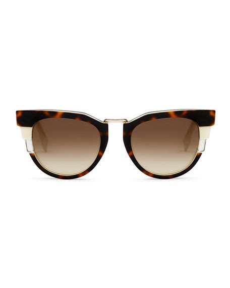 Fendi Colorblock Sunglasses Havana White