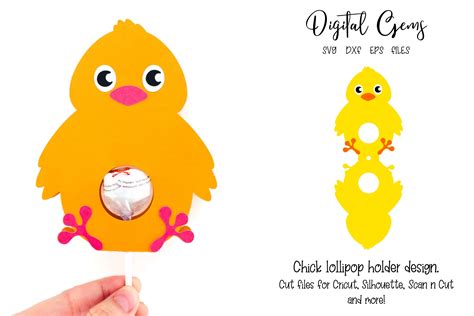 Chick lollipop holder design SVG / DXF / EPS files (521164) | SVGs
