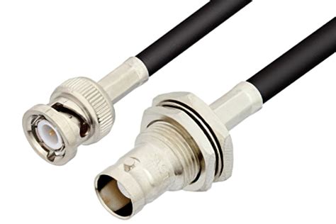 Bnc Male To Bnc Female Bulkhead Cable 72 Inch Length Using Rg58 Coax