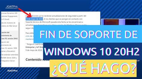 Hoy Termina El Soporte De Windows 10 20h2 ¿qué Hago Youtube