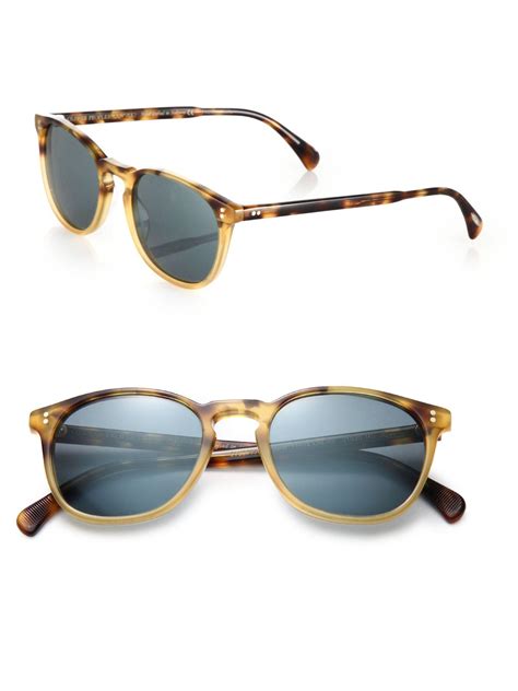 Oliver Peoples Finley 51mm Round Sunglasses In Brown Lyst