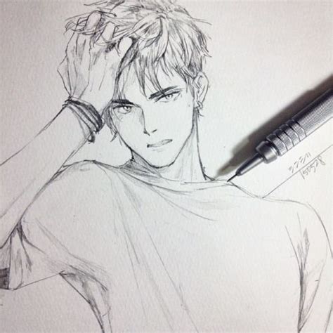 Shinjis イラスト Anime Drawings Boy Anime Drawings Guy Drawing