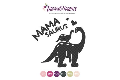 Mamasaurus SVG - Dinosaur Mom SVG (194625) | Cut Files | Design Bundles
