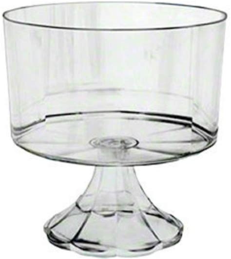 zappy 6 heavy weight disposable plastic clear pedestal trifle bowl 120 oz trifle
