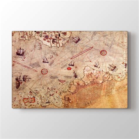 Piri Reis Haritası Tablosu Dünya Haritası Tabloları duvargiydir com