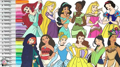Disney Princess Coloring Book Compilation Official Princesses Ariel