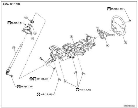 Nissan Maxima Service And Repair Manual Steering Column Removal And