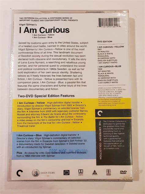I Am Curious Yellow I Am Curious Blue Criterion Collection Dvd