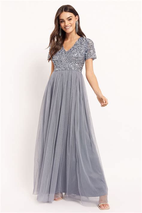 Buy Maya V Neck Short Sleeve Sequin Maxi Dress From Next Ireland