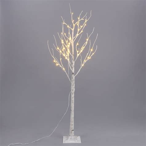 120 150 180cm Christmas White Twig Branch Tree In Warm White Led Tips