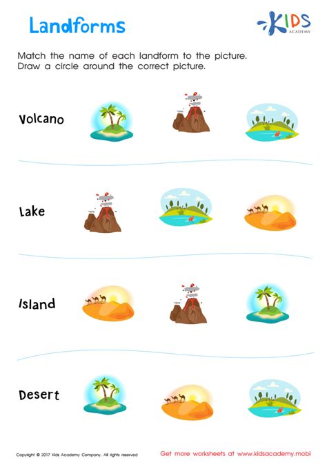 Water And Landforms Worksheets