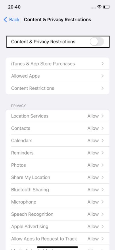 How To Turn Off Or Disable Restrictions Enabled On An Iphone The Mac